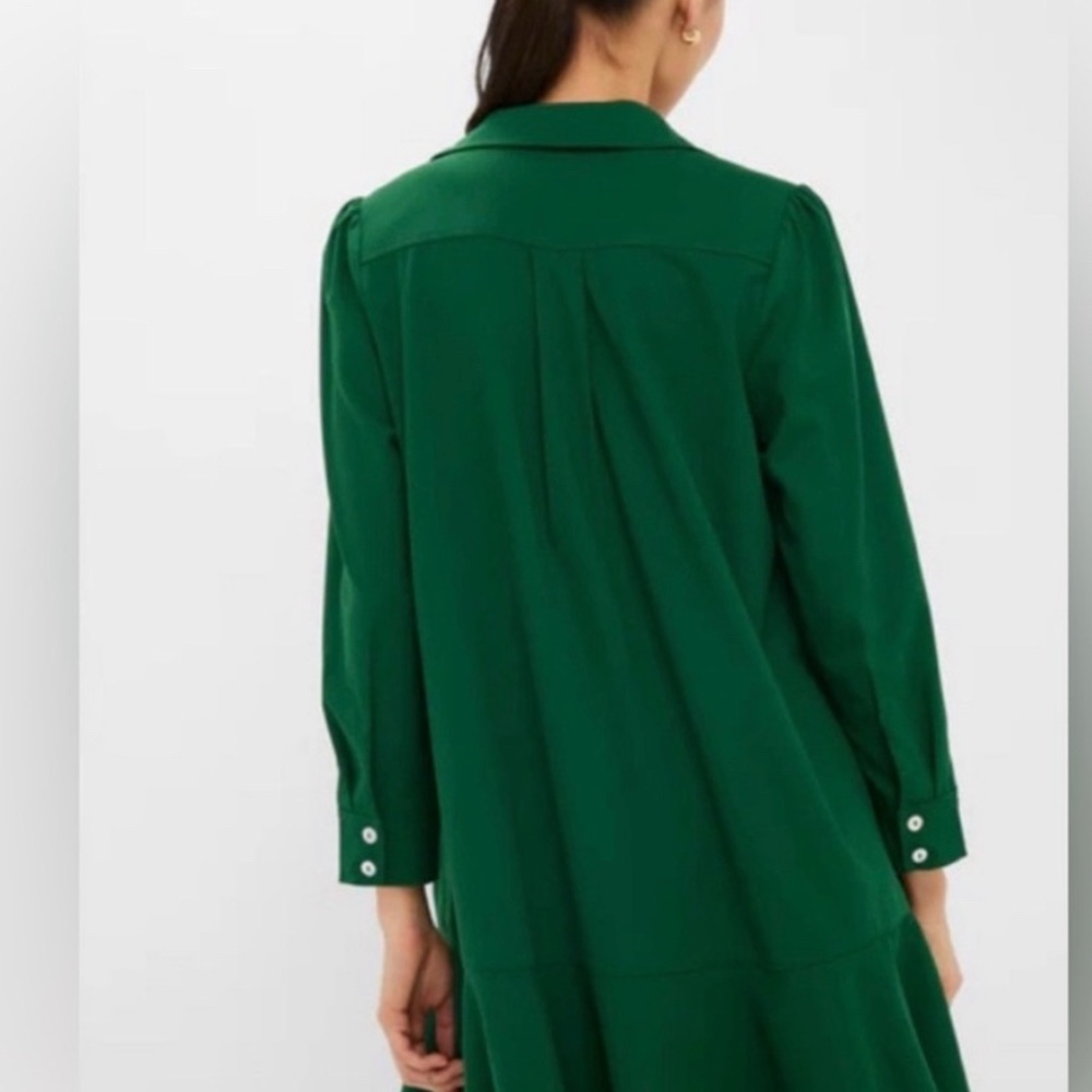 Tuckernuck Callahan Crepe Hunter Green Shirt Dress size XXS - Picture 2 of 11